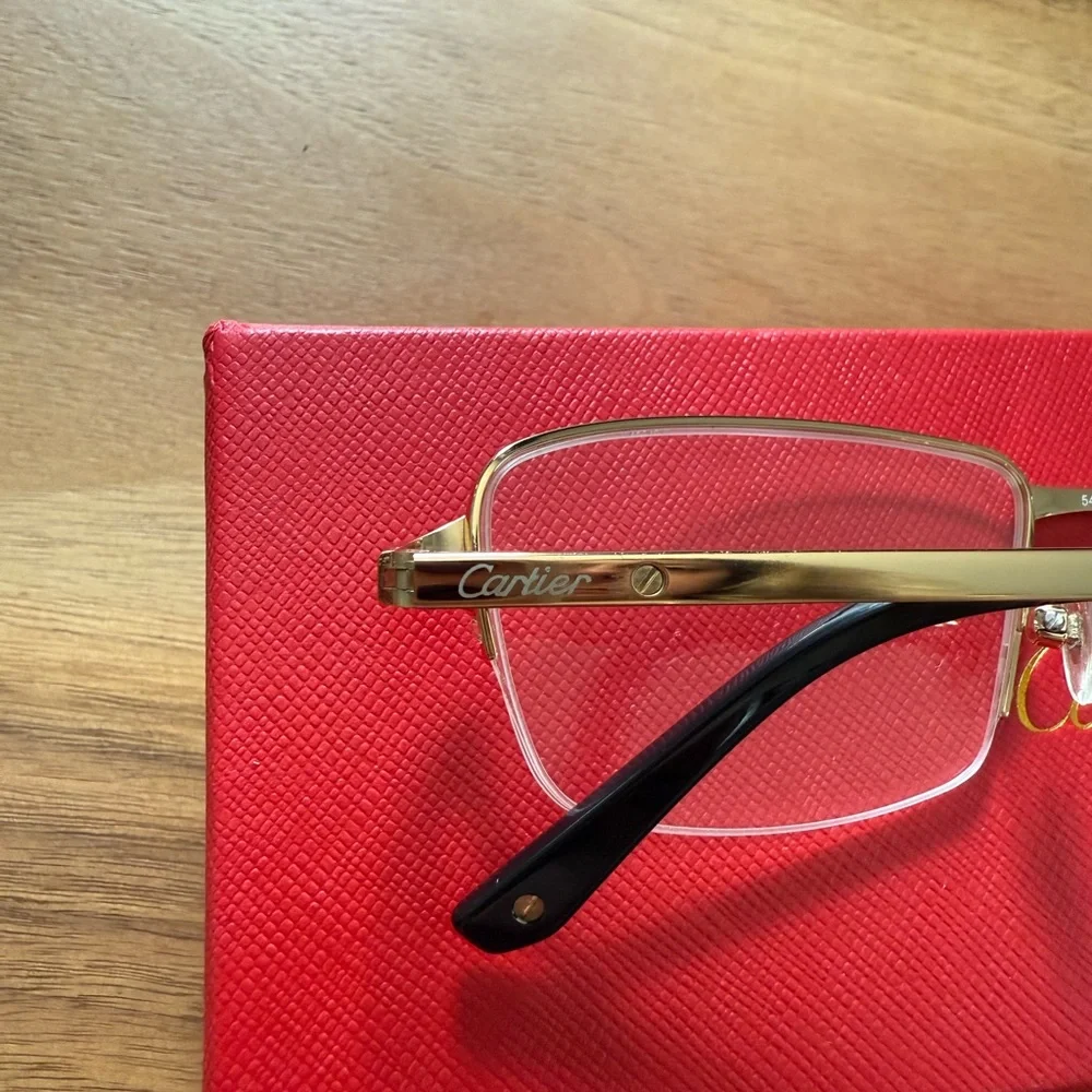 Cartier Gold and Black Eyeglasses - Picture 5 of 7